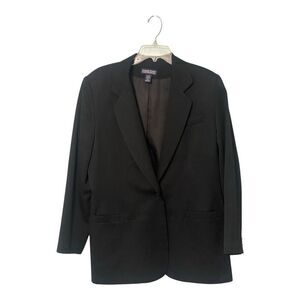 Lands' End Women's Black Single-Button Blazer